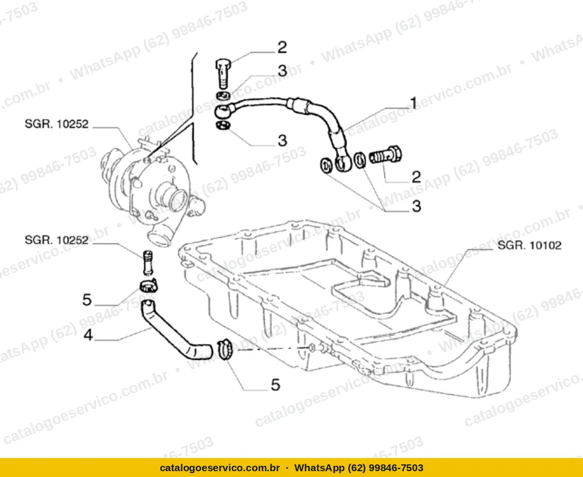 Vista explodida do Catálogo de Peças Fiat Marea Turbo 2.0 20V: Lubrificação