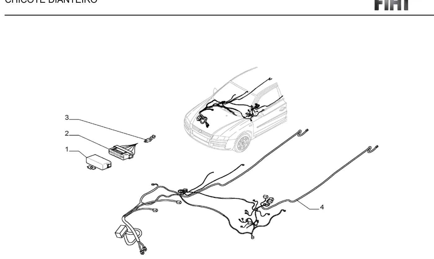 Detalhe de componentes ilustrados no Catálogo de Peças Fiat Stilo 1.8 MPI 16V (2003-2007)