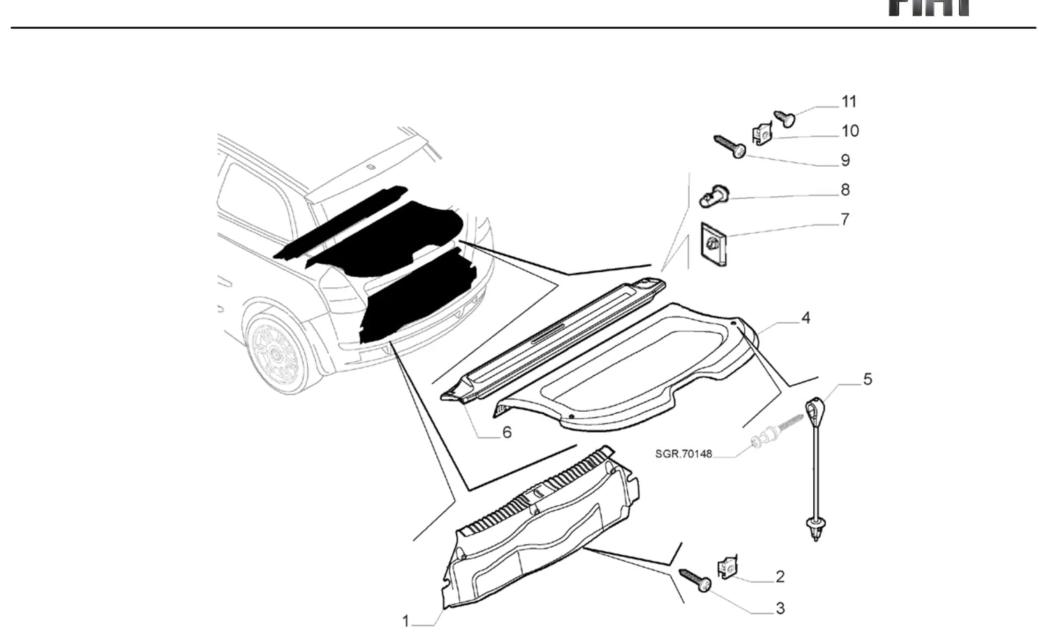 Catálogo de Peças Fiat Stilo 1.8 16V Edição 450 Anos (2004) — vista explodida 2 (pág. 395 do PDF)