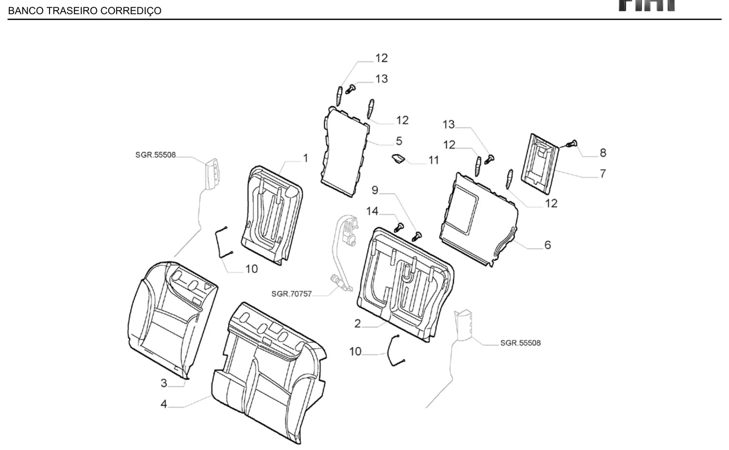 Catálogo de Peças Fiat Stilo 1.8 16V Edição 450 Anos (2004) — vista explodida 3 (pág. 425 do PDF)