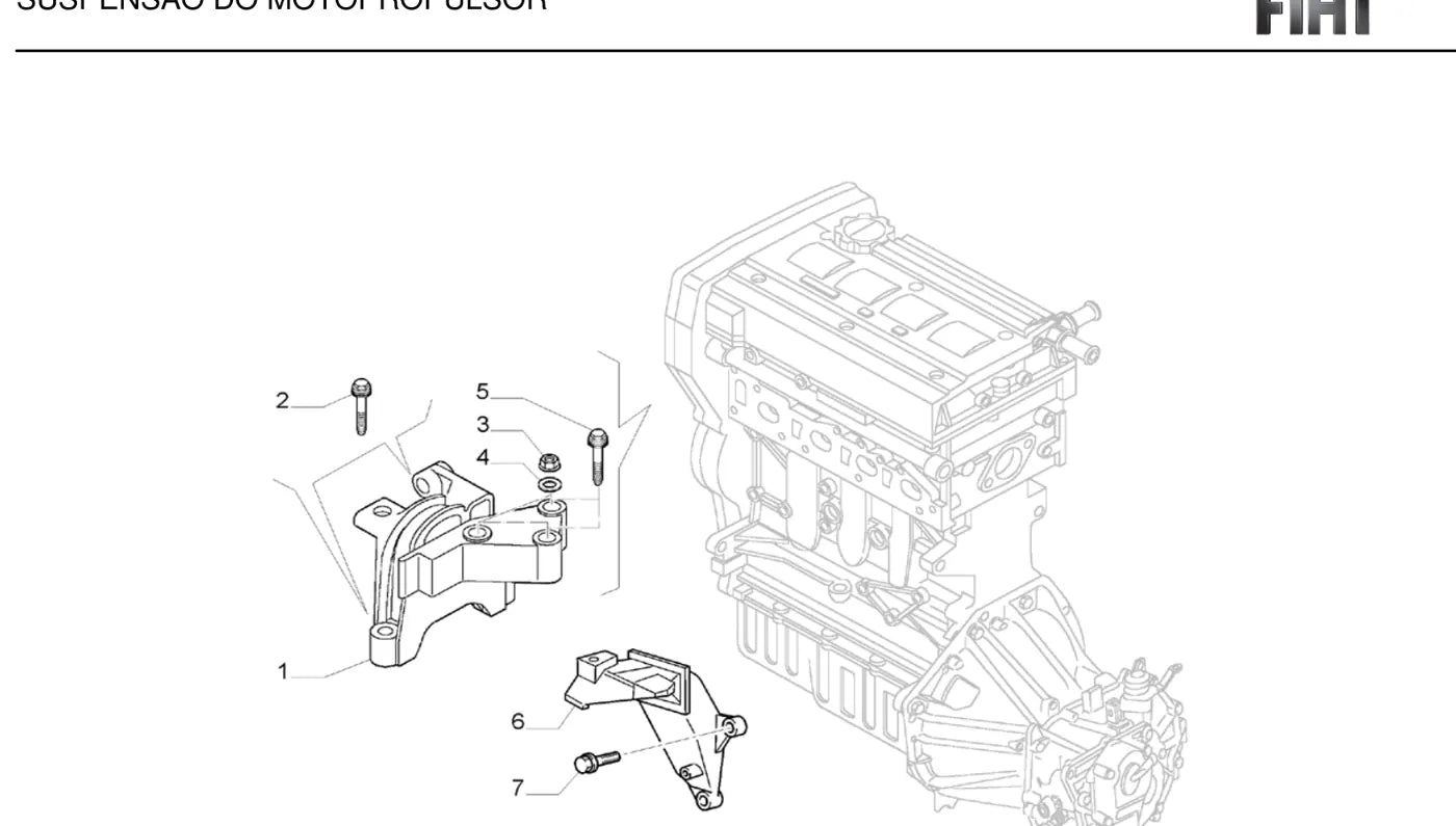 Vista explodida de conjunto do Catálogo de Peças Fiat Stilo Abarth 2.4 MPI 20V