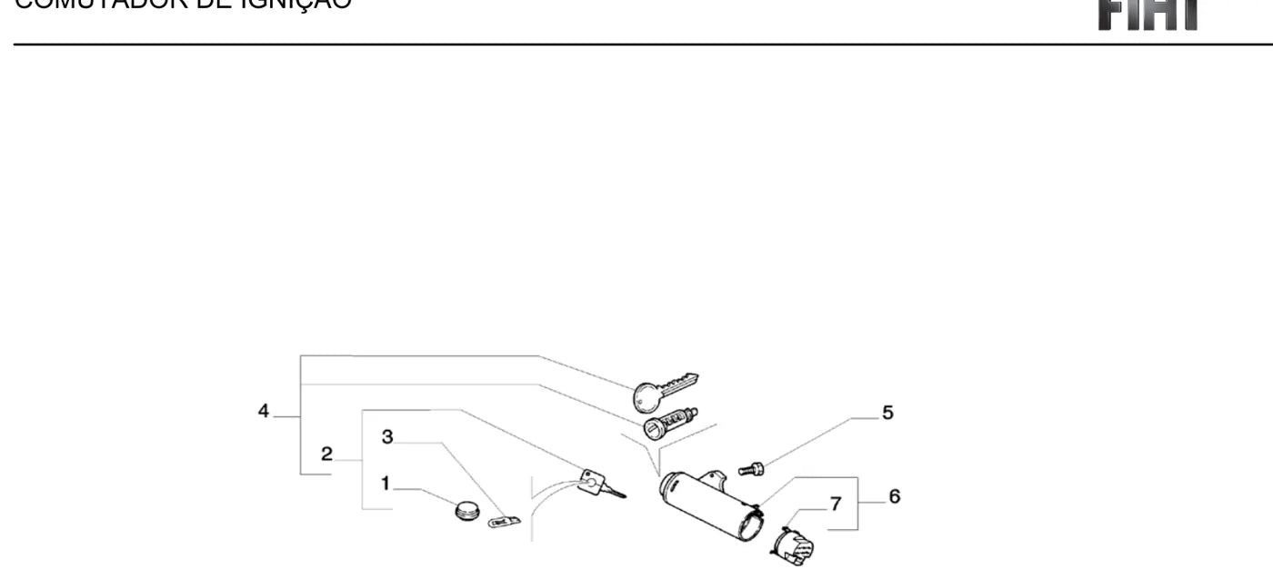 Detalhe de componentes ilustrados no Catálogo de Peças Fiat Tempra Turbo 2P 2.0 Turbo 8V