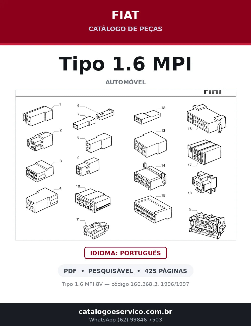 Catálogo de Peças Fiat Tipo 1.6 MPI 8V (1996-1997) — capa