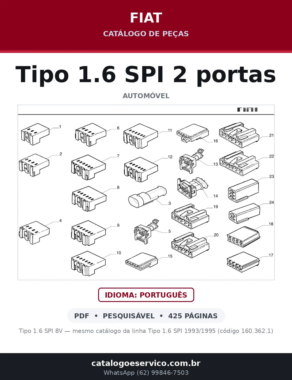 Catálogo de Peças Fiat Tipo 1.6 SPI 8V 2 portas (1993-1995) — capa