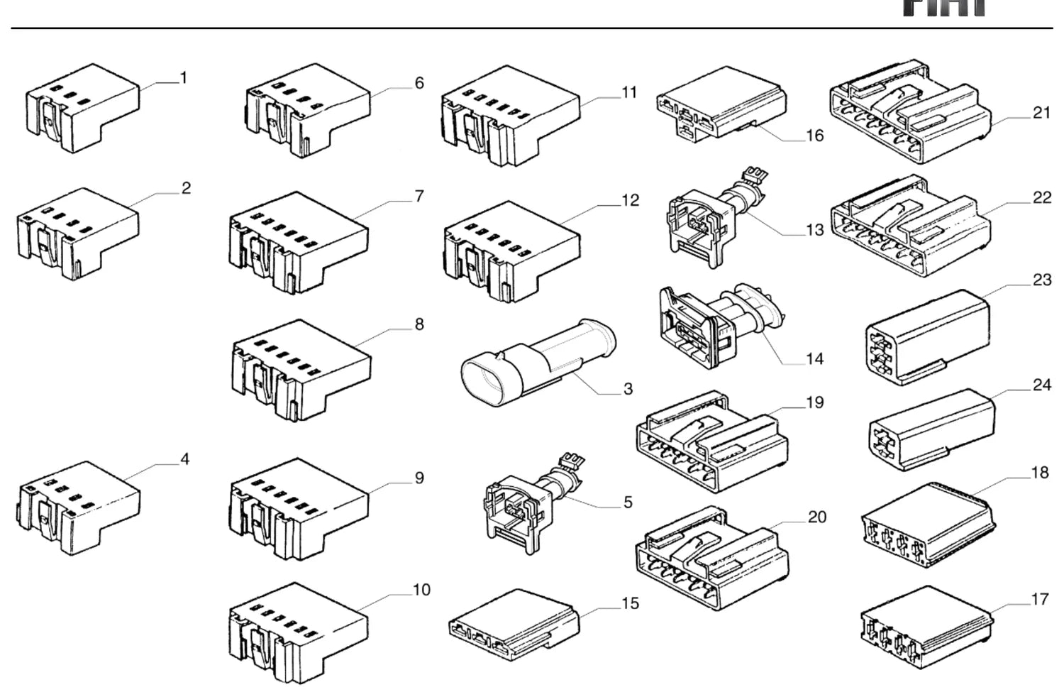 Catálogo de Peças Fiat Tipo 1.6 SPI 8V 2 portas (1993-1995) — vista explodida 1 (pág. 262 do PDF)
