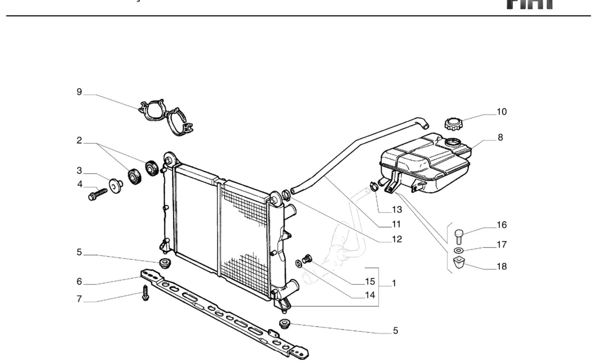 Catálogo de Peças Fiat Tipo 1.6 SPI 8V 4 portas (1993-1995) — vista explodida 1 (pág. 84 do PDF)