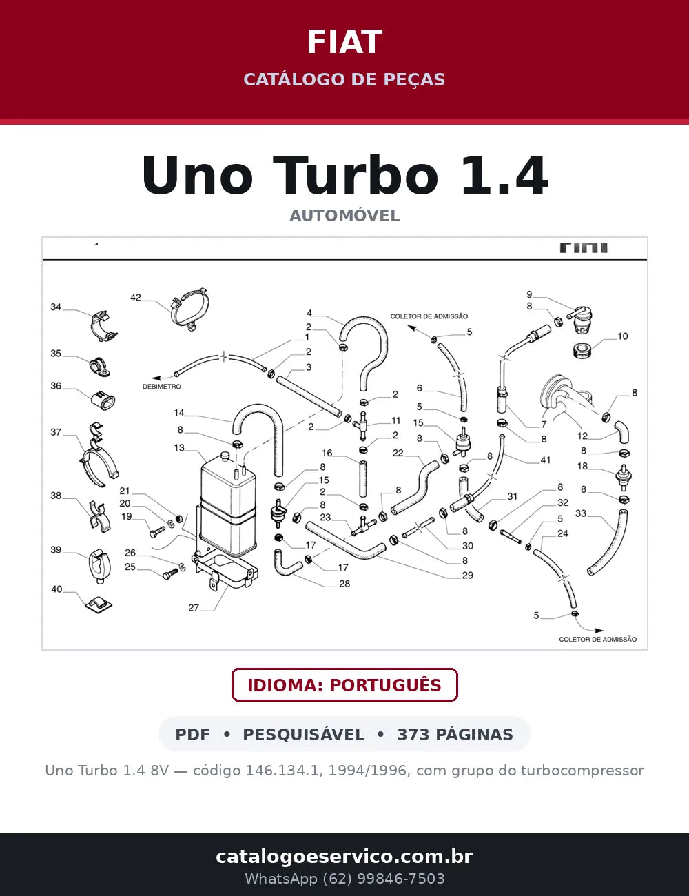 Catálogo de Peças Fiat Uno Turbo 1.4 8V (1994-1996) — capa