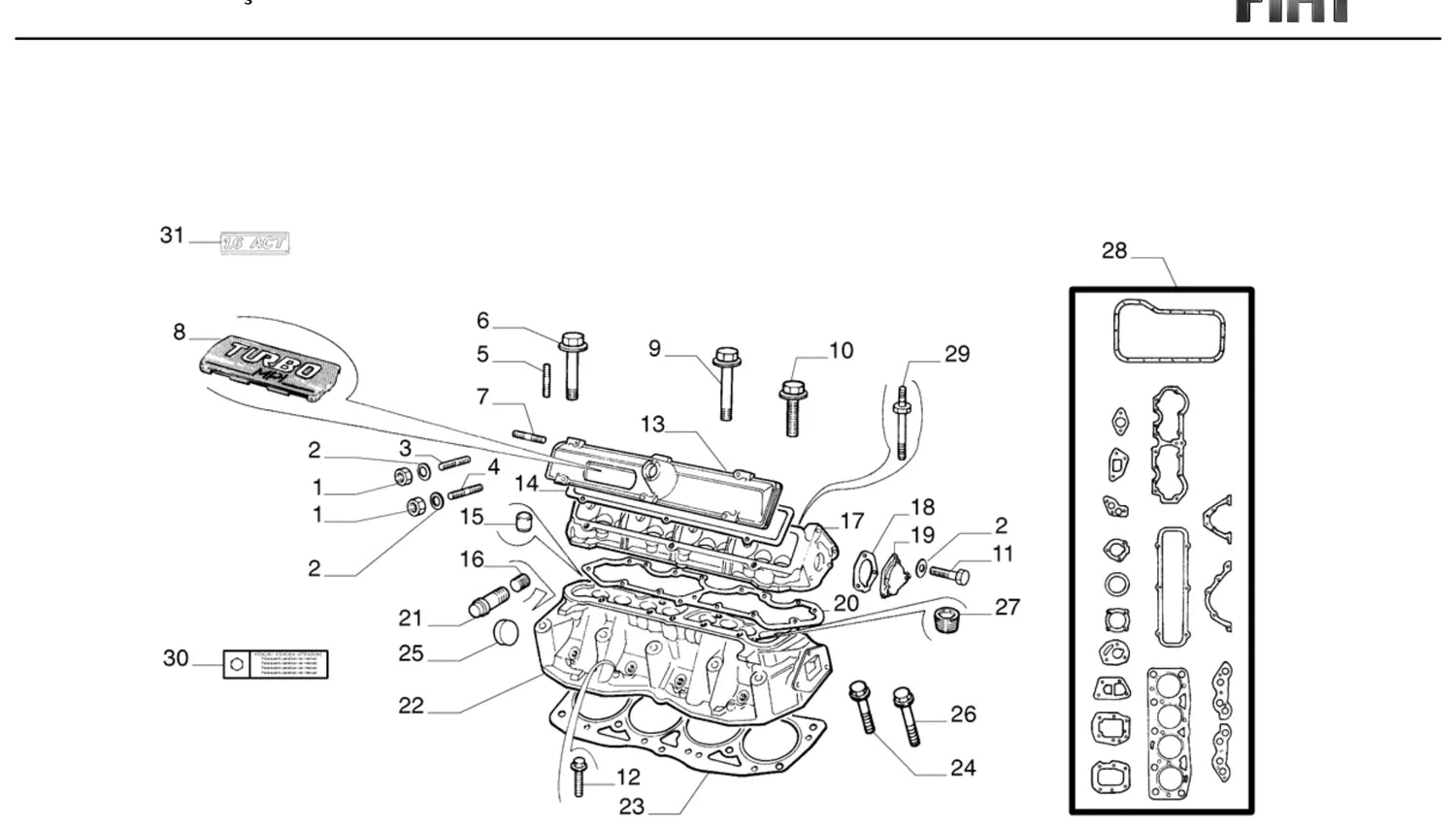 Catálogo de Peças Fiat Uno Turbo 1.4 8V (1994-1996) — vista explodida 3 (pág. 9 do PDF)