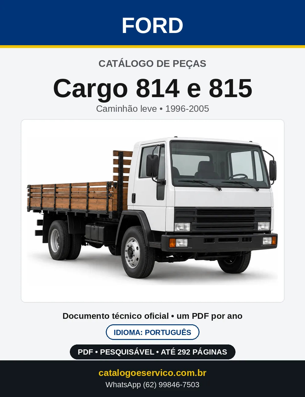 Catálogo de Peças Ford Cargo 814 e 815 1996-2005 — capa