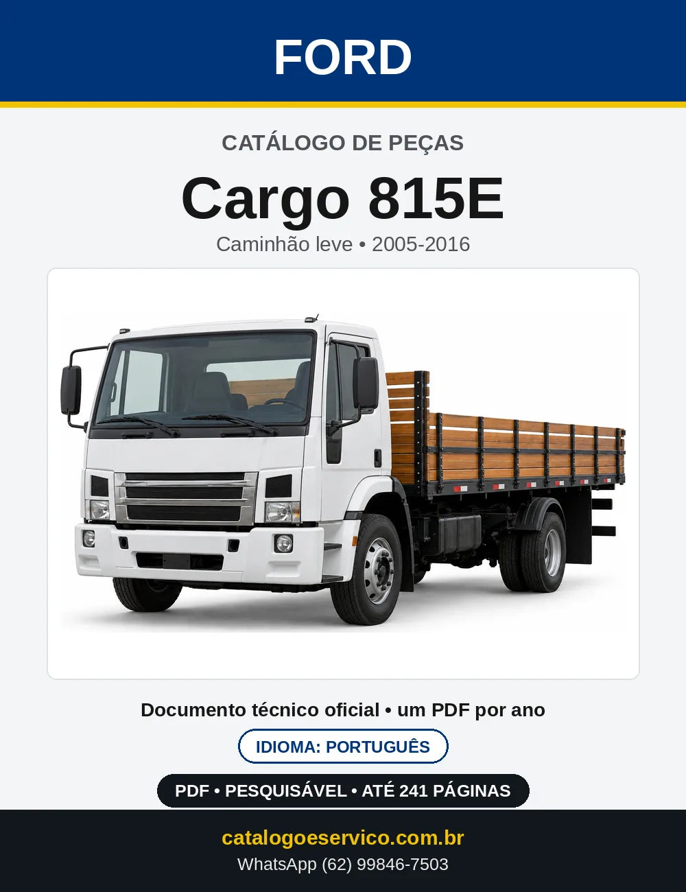 Catálogo de Peças Ford Cargo 815E 2005-2016 — capa