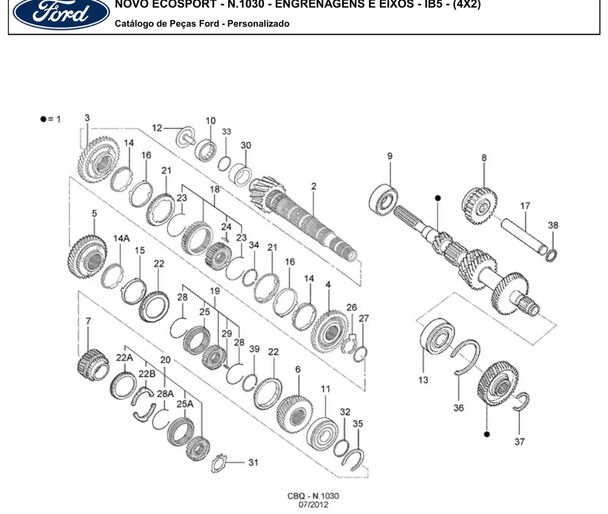 Catálogo de Peças Ford Novo EcoSport 1.6 e 2.0 (2012-2015) — vista explodida 2 (pág. 267 do PDF)