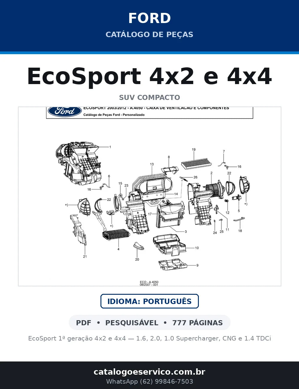 Catálogo de Peças Ford EcoSport 4x2 e 4x4 1.6 e 2.0 (2003-2012) — capa