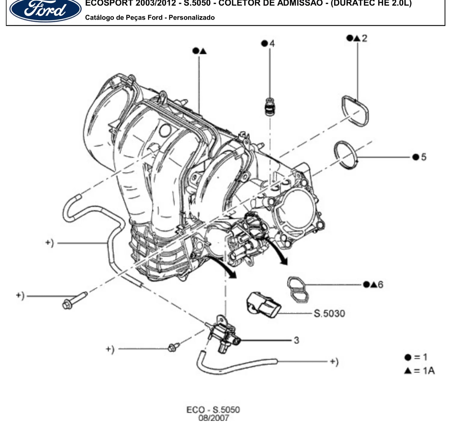 Catálogo de Peças Ford EcoSport 4x2 e 4x4 1.6 e 2.0 (2003-2012) — vista explodida 2 (pág. 709 do PDF)