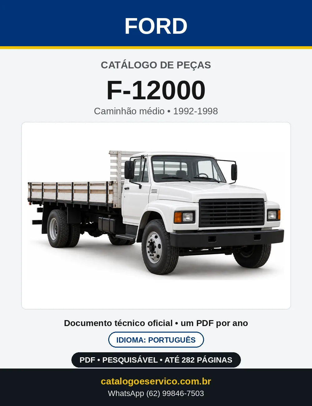 Catálogo de Peças Ford F-12000 1992-1998 — capa