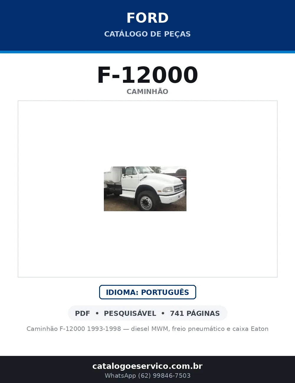 Catálogo de Peças Ford F-12000 1993-1998 — capa