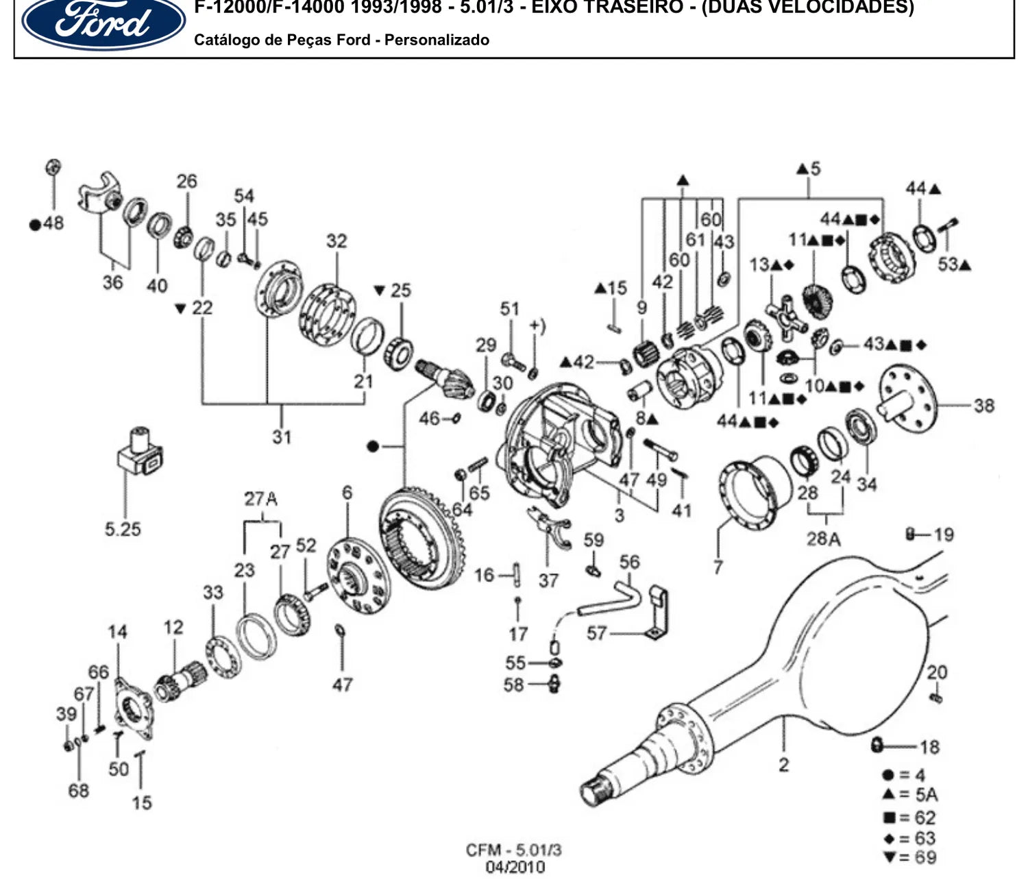 Catálogo de Peças Ford F-14000 e F-12000 (1993-1998) — vista explodida 2 (pág. 181 do PDF)