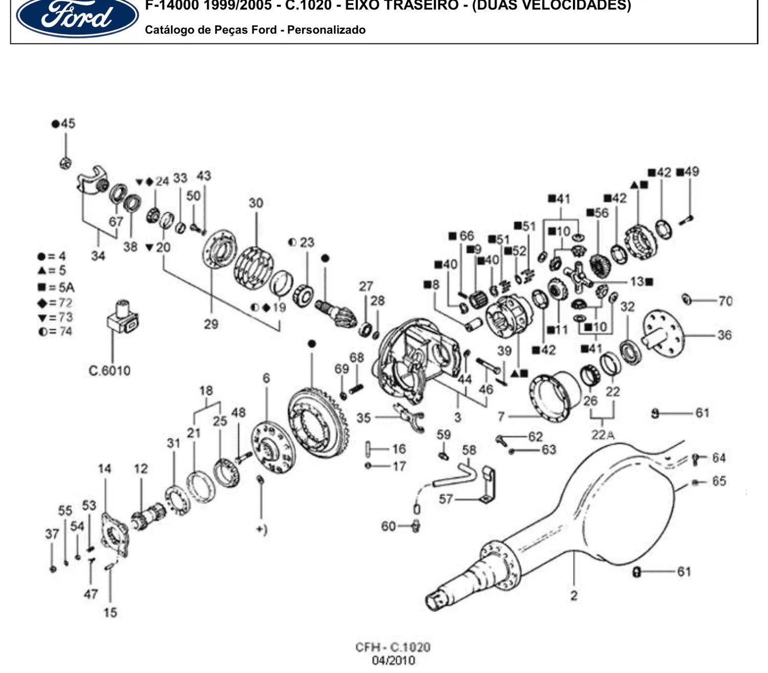 Catálogo de Peças Ford F-14000 1999-2005 — vista explodida 3 (pág. 209 do PDF)