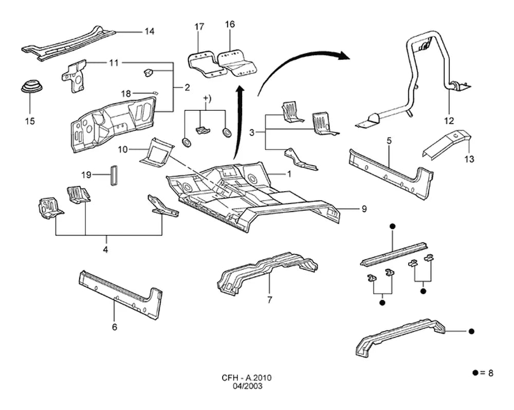 Catálogo de Peças Ford F-16000 — vista explodida 4