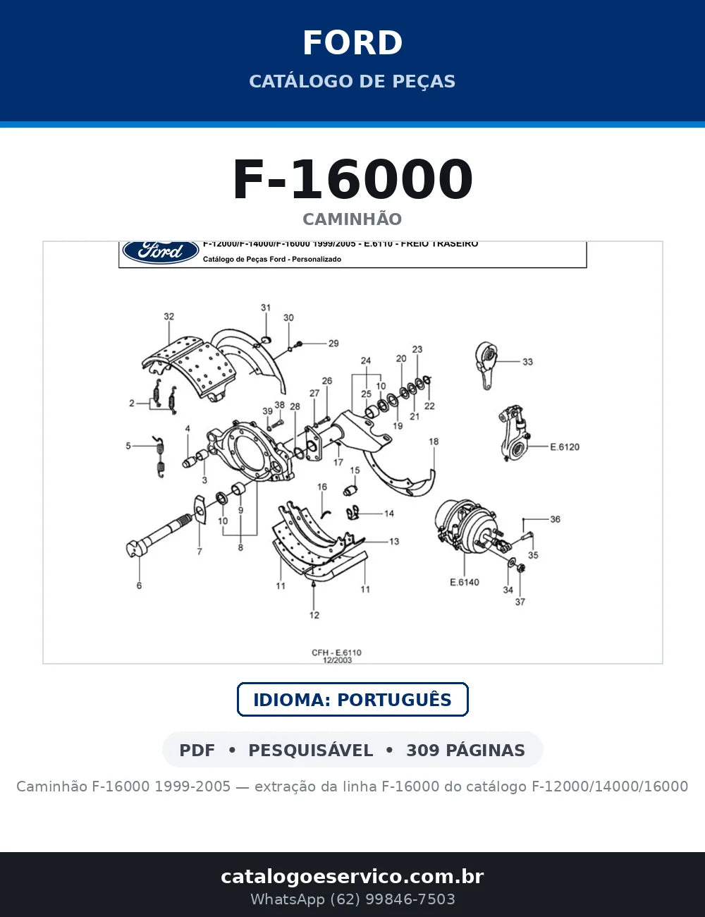 Catálogo de Peças Ford F-16000 1999-2005 — capa