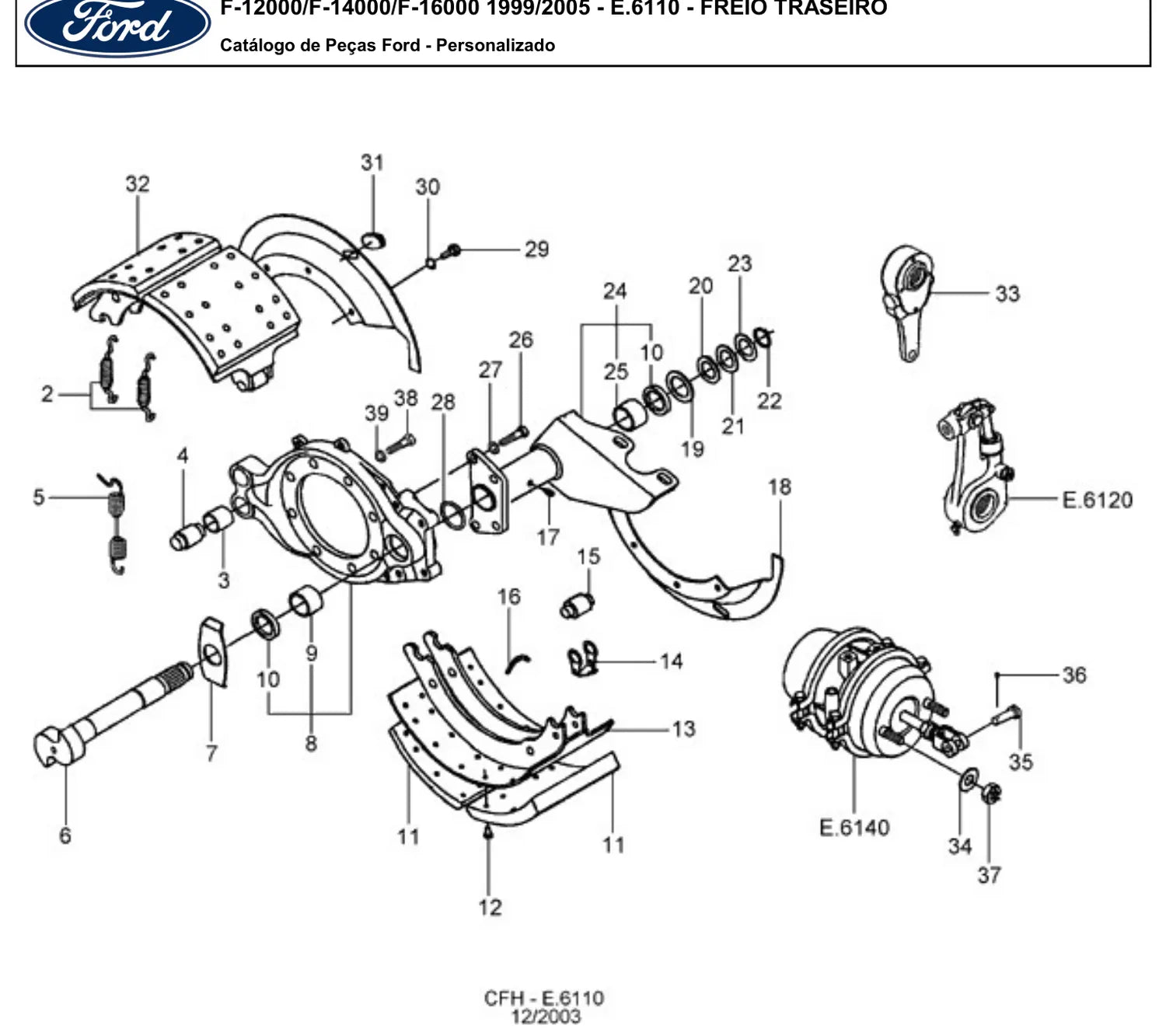 Catálogo de Peças Ford F-16000 1999-2005 — vista explodida 1 (pág. 141 do PDF)