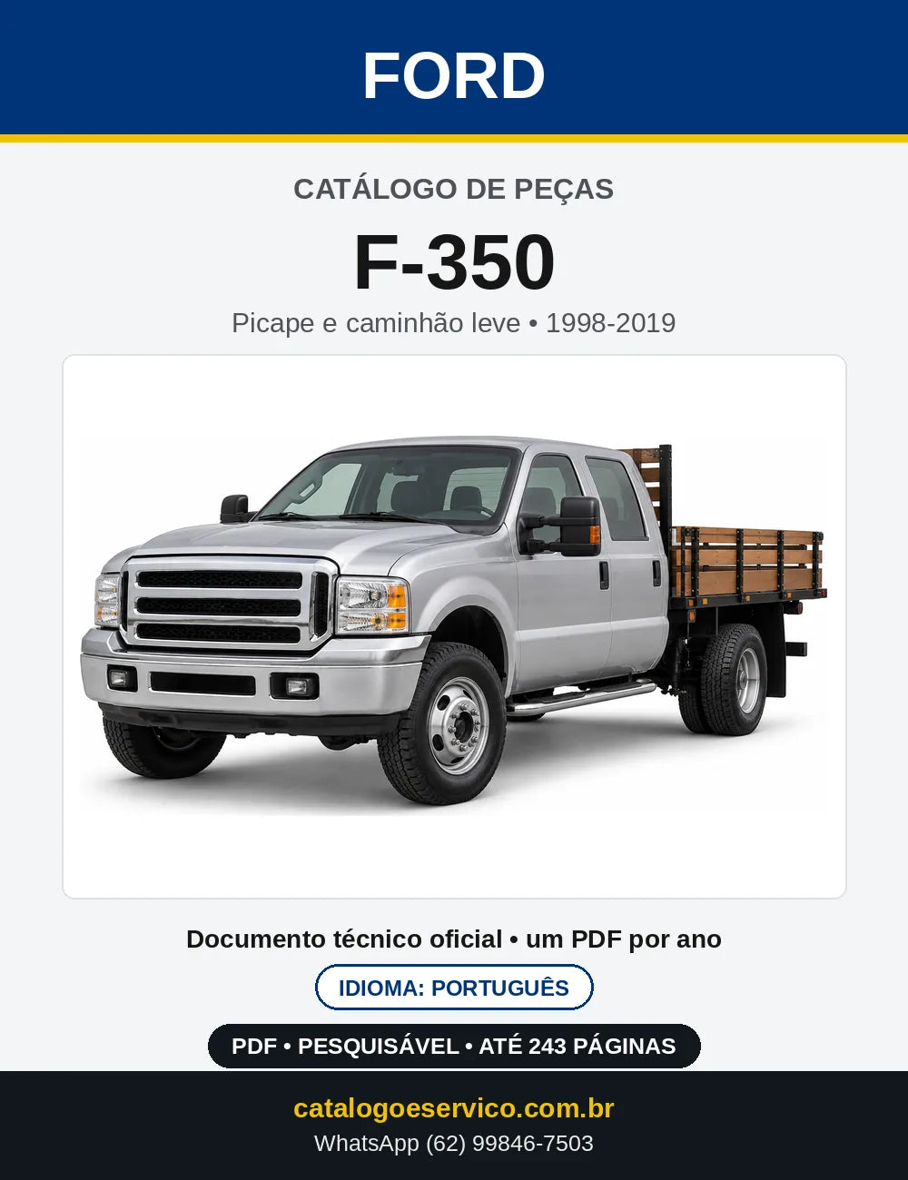 Catálogo de Peças Ford F-350 1998-2019 — capa