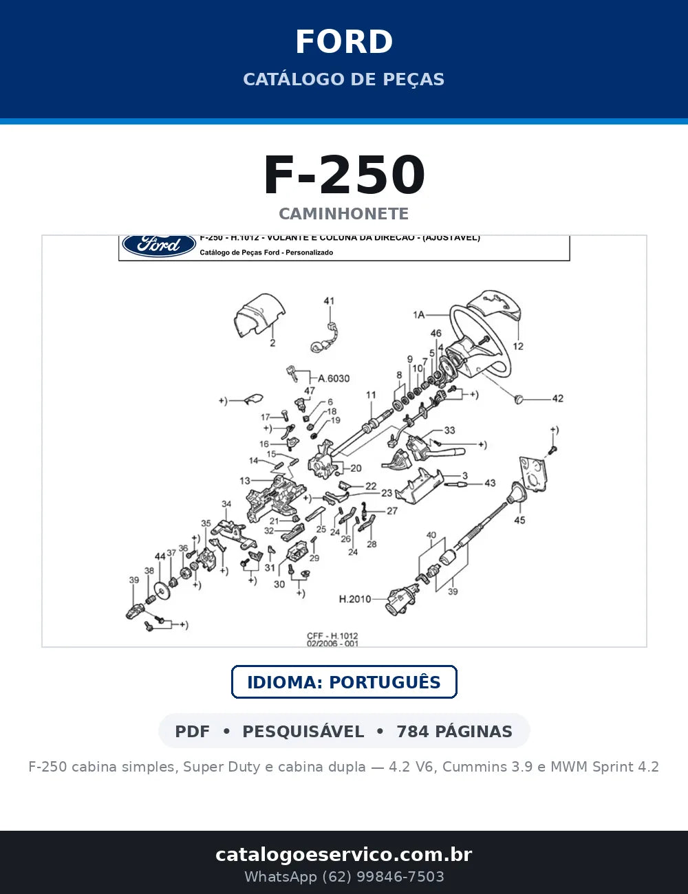 Catálogo de Peças Ford F-250 todas 1998-2012 — capa