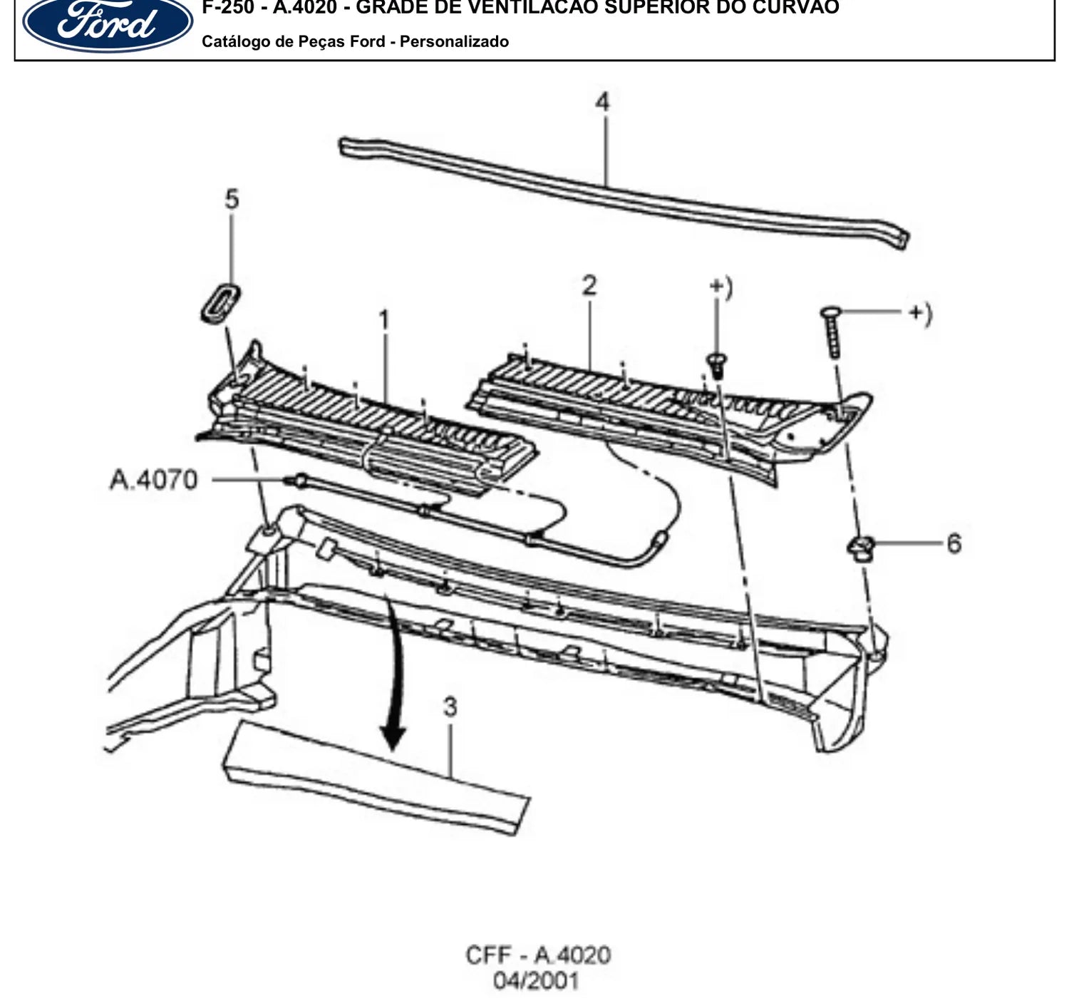 Catálogo de Peças Ford F-250 todas 1998-2012 — vista explodida 2 (pág. 47 do PDF)