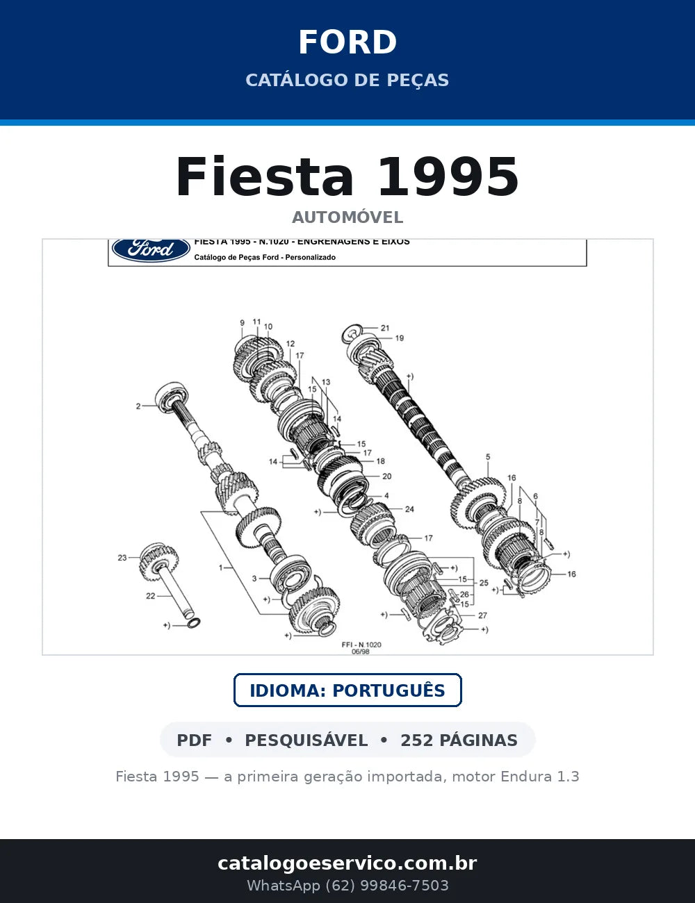 Catálogo de Peças Ford Fiesta Endura 1.3 (1995) — capa