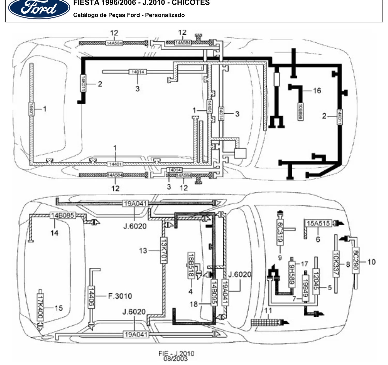 Catálogo de Peças Ford Fiesta e Fiesta Sedan Endura, Zetec-SE e Rocam (1996-2006) — vista explodida 1 (pág. 483 do PDF)