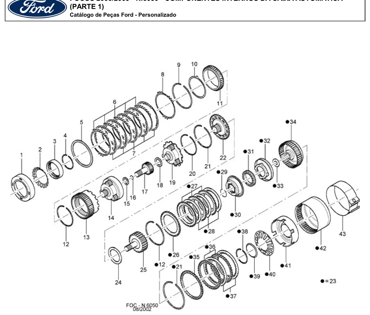 Catálogo de Peças Ford Focus Zetec 1.6 e Duratec 2.0 (2000-2009) — vista explodida 2 (pág. 575 do PDF)