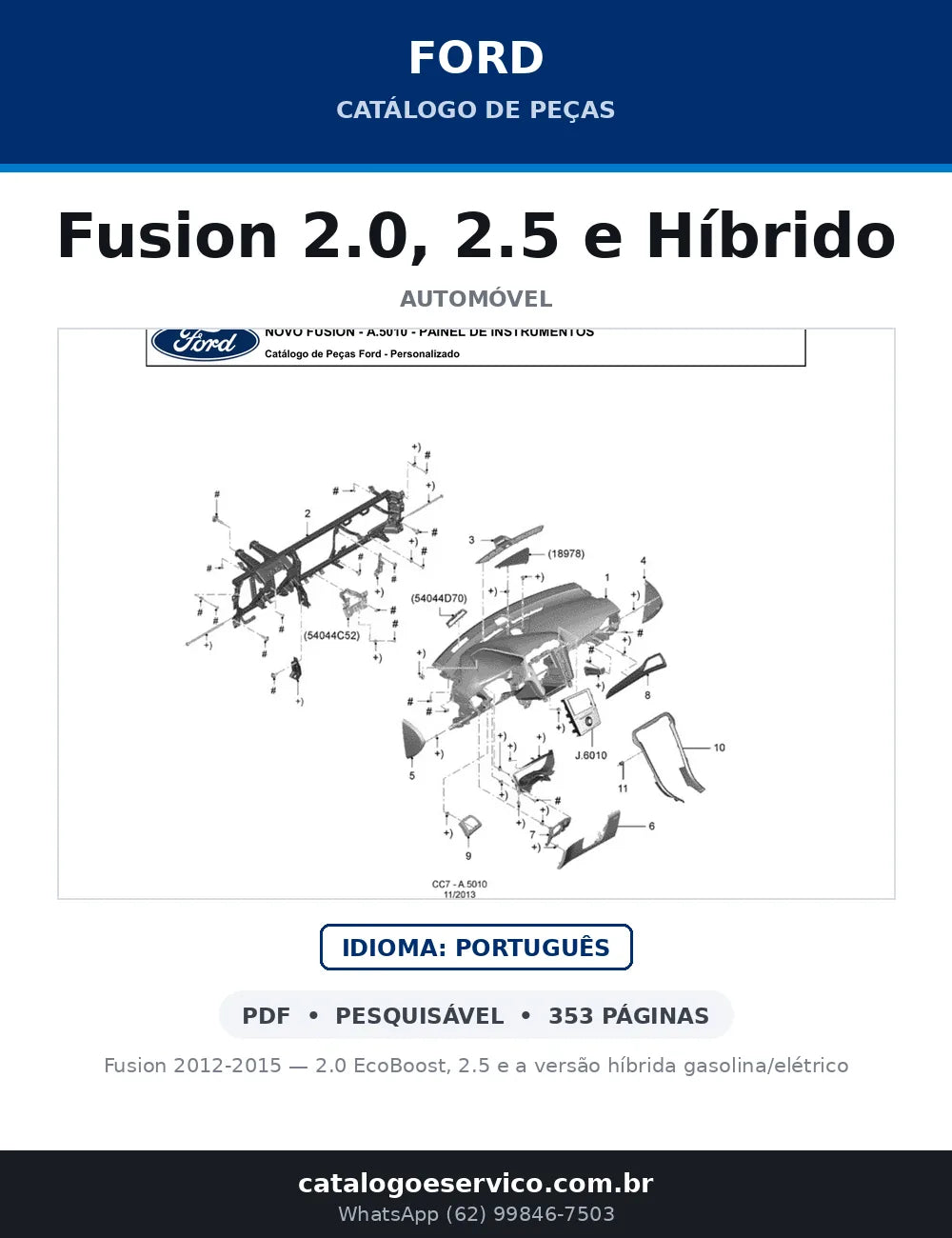 Catálogo de Peças Ford Fusion 2.0, 2.5 e Híbrido (2014-2015) — capa