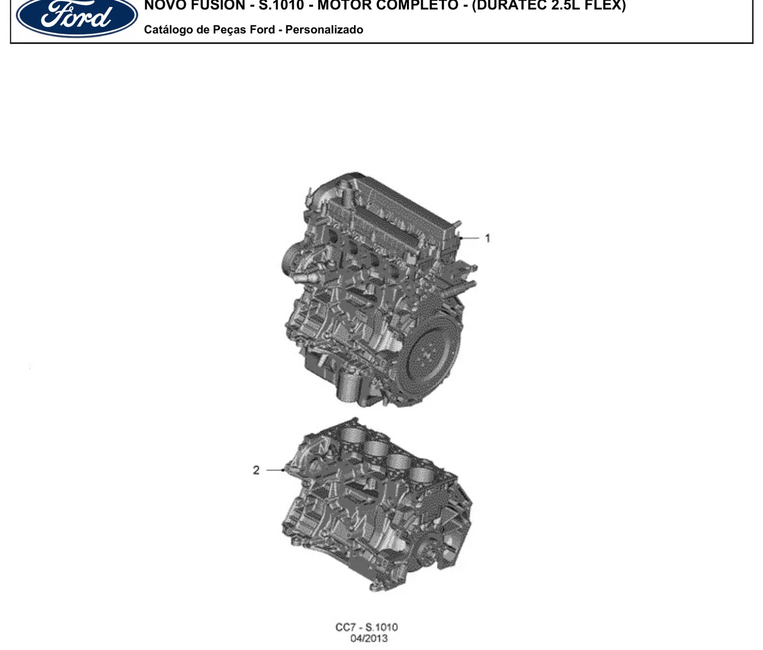 Catálogo de Peças Ford Fusion 2.0, 2.5 e Híbrido (2014-2015) — vista explodida 2 (pág. 310 do PDF)