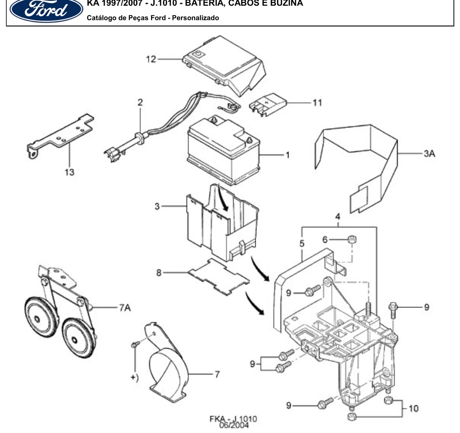 Catálogo de Peças Ford Ka Endura e Zetec 1.0 e 1.6 (1997-2007) — vista explodida 2 (pág. 242 do PDF)