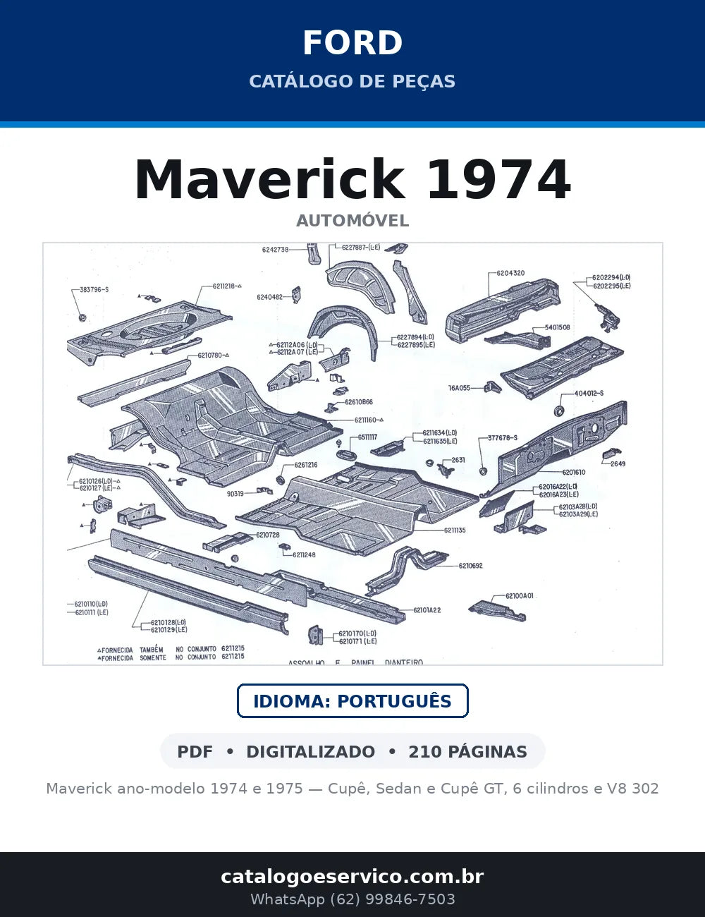 Catálogo de Peças Ford Maverick 1974/1975 (Cupê, Sedan e GT) — capa