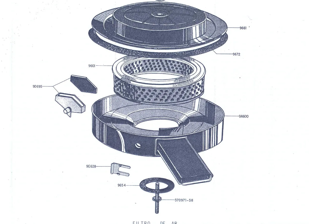 Catálogo de Peças Ford Maverick 1974/1975 (Cupê, Sedan e GT) — vista explodida 2 (pág. 107 do PDF)