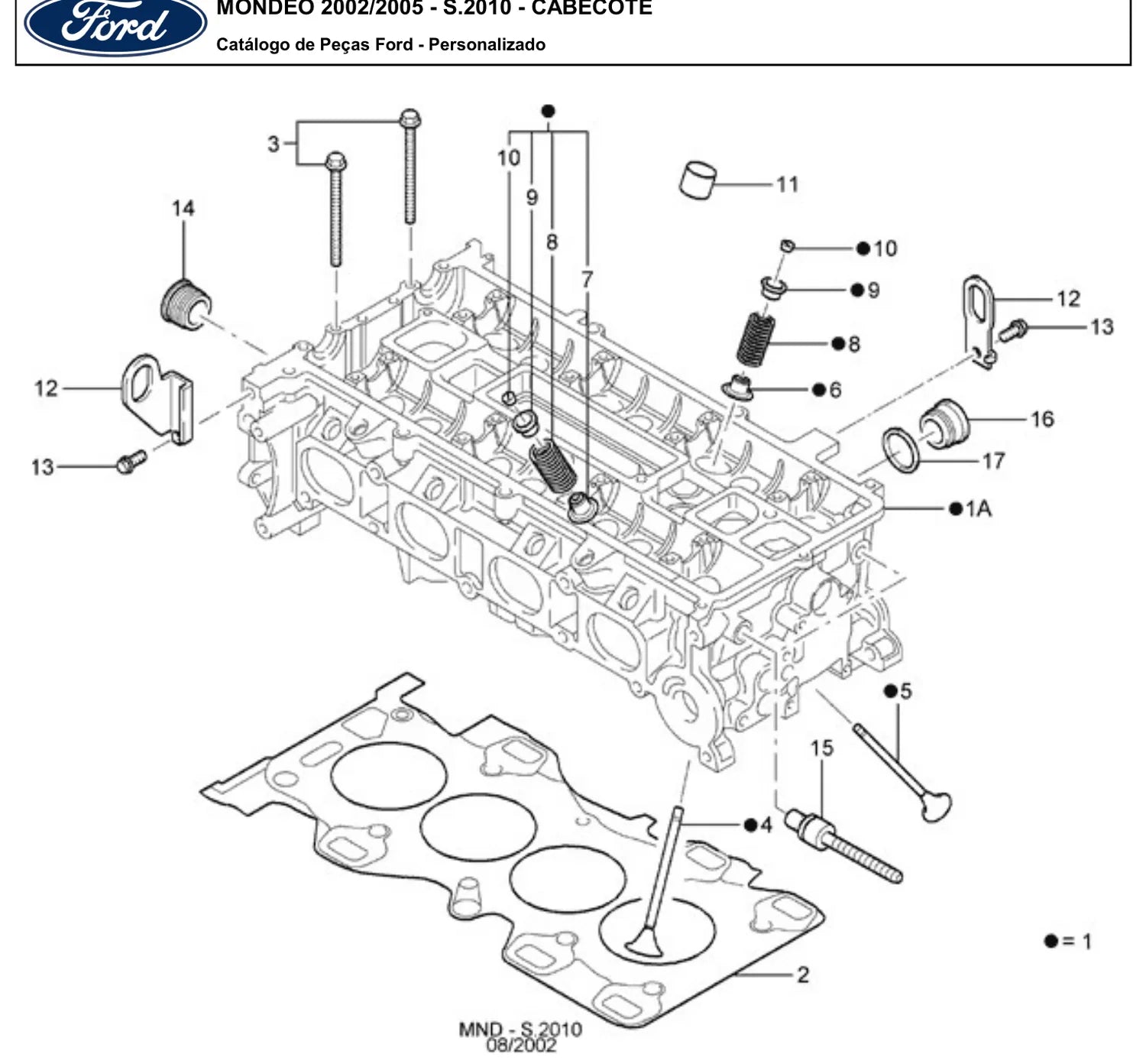 Catálogo de Peças Ford Mondeo Ghia 2.0 16V (2002-2006) — vista explodida 3 (pág. 266 do PDF)