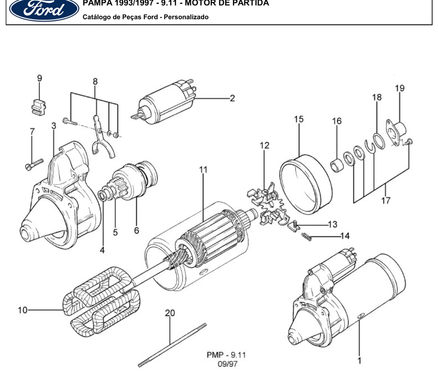 Catálogo de Peças Ford Pampa 4x2 e 4x4 1.6 AE e 1.8 AP (1993-1997) — vista explodida 2 (pág. 368 do PDF)