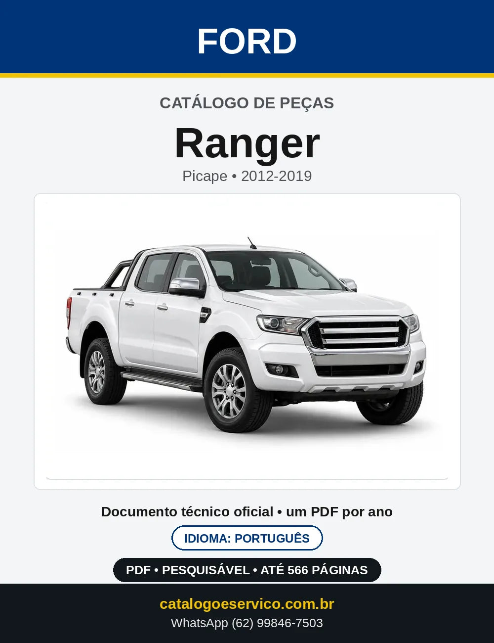 Catálogo de Peças Ford Ranger 2012-2019 — capa