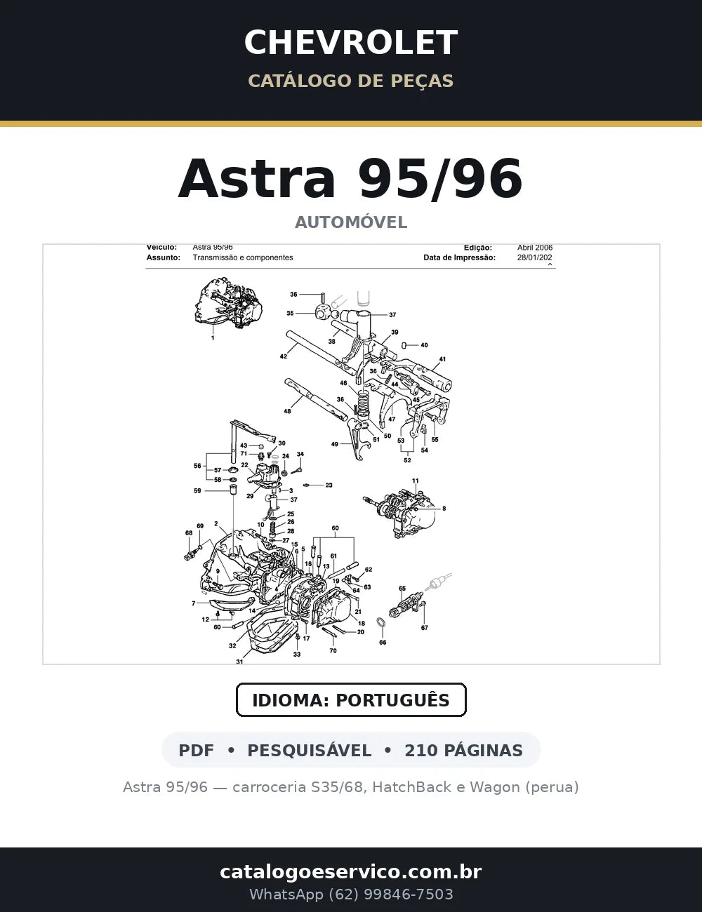 Catálogo de Peças Chevrolet Astra 1995-1996 (Hatch e Wagon) — capa
