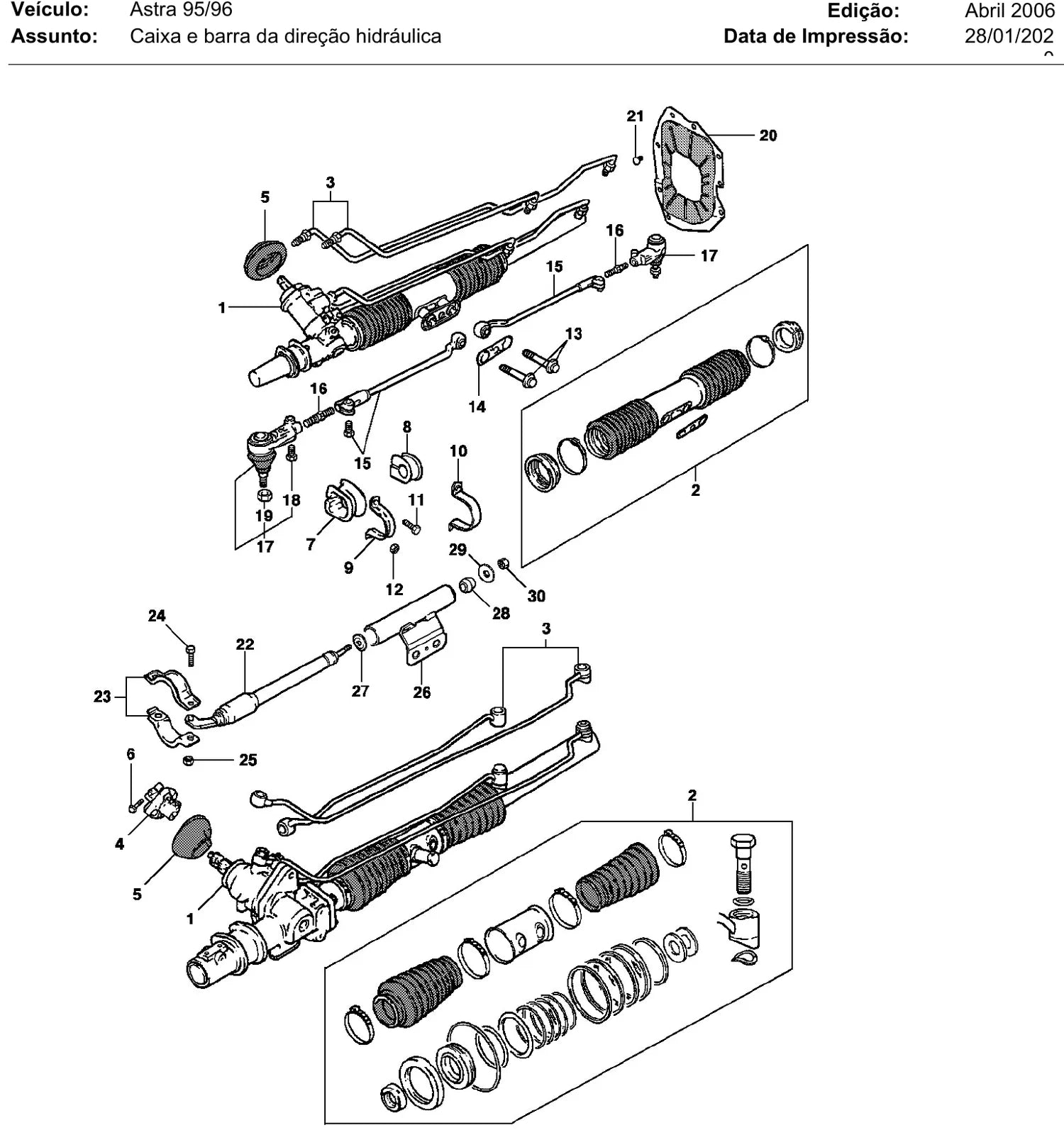 Catálogo de Peças Chevrolet Astra 1995-1996 (Hatch e Wagon) — vista explodida 2 (pág. 77 do PDF)