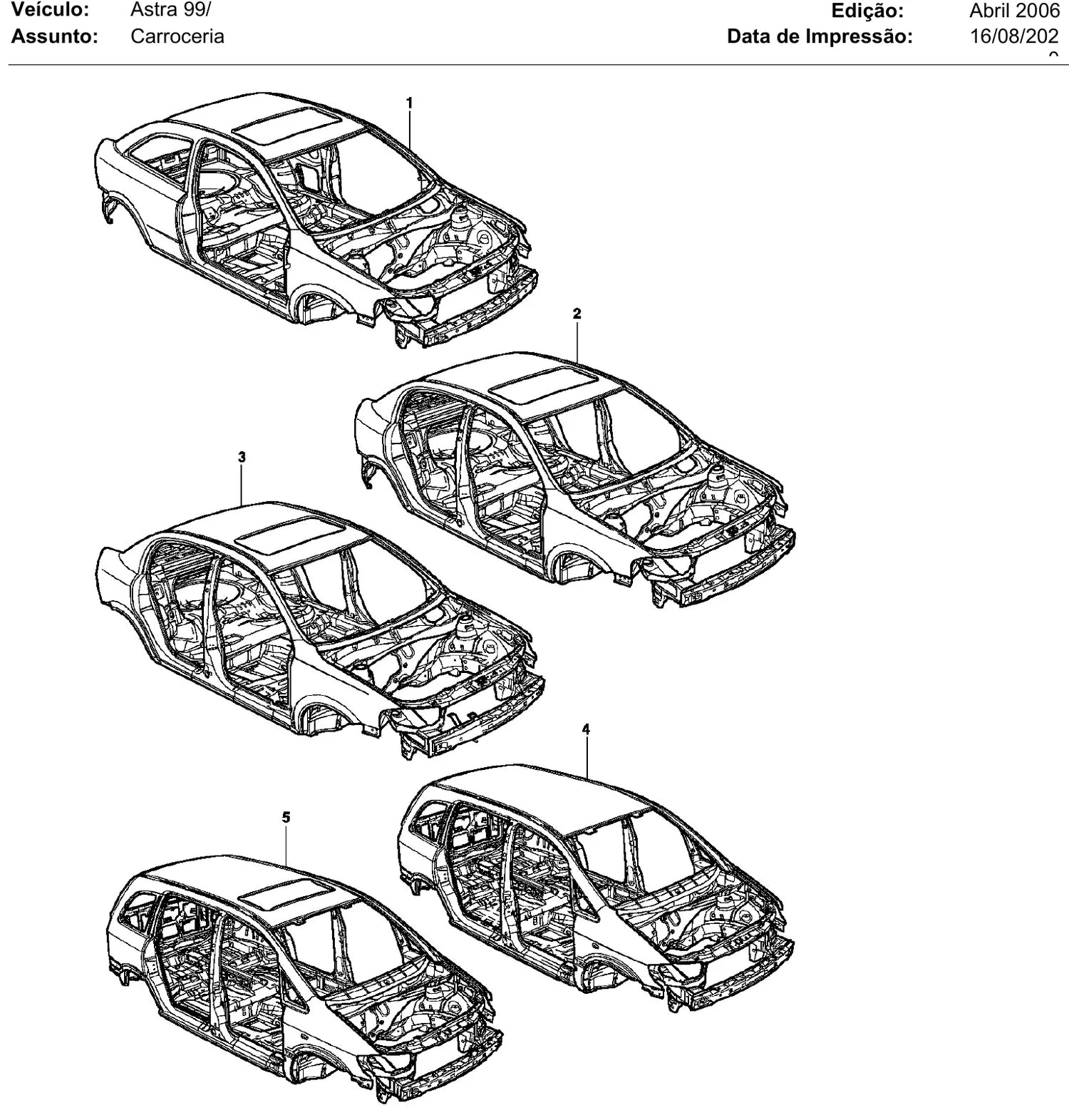 Catálogo de Peças Chevrolet Astra 1999-2006 e Zafira — vista explodida 1 (pág. 370 do PDF)