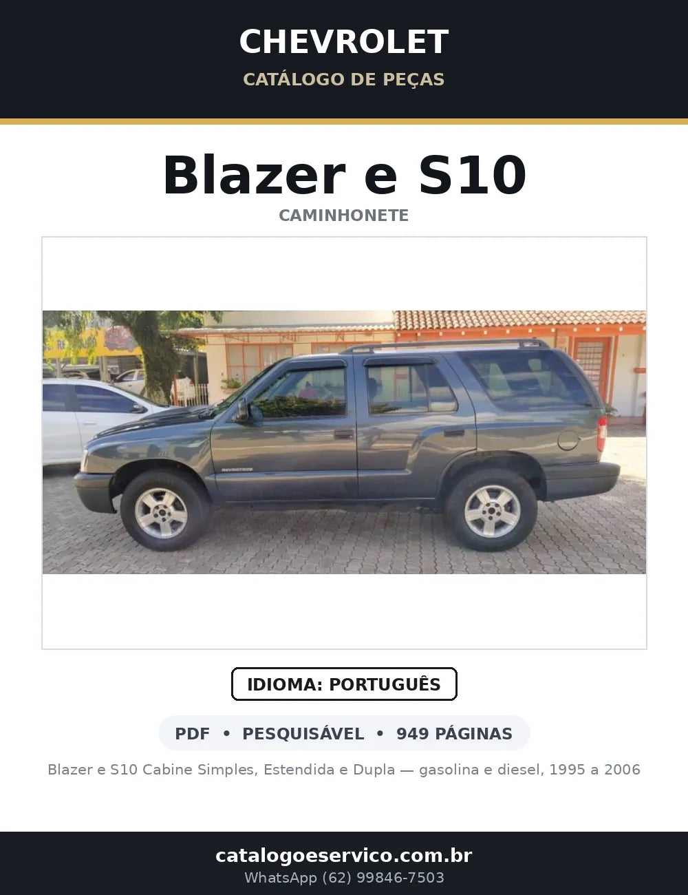 Catálogo de Peças Chevrolet Blazer e S10 1996-2006 (gasolina e diesel) — capa
