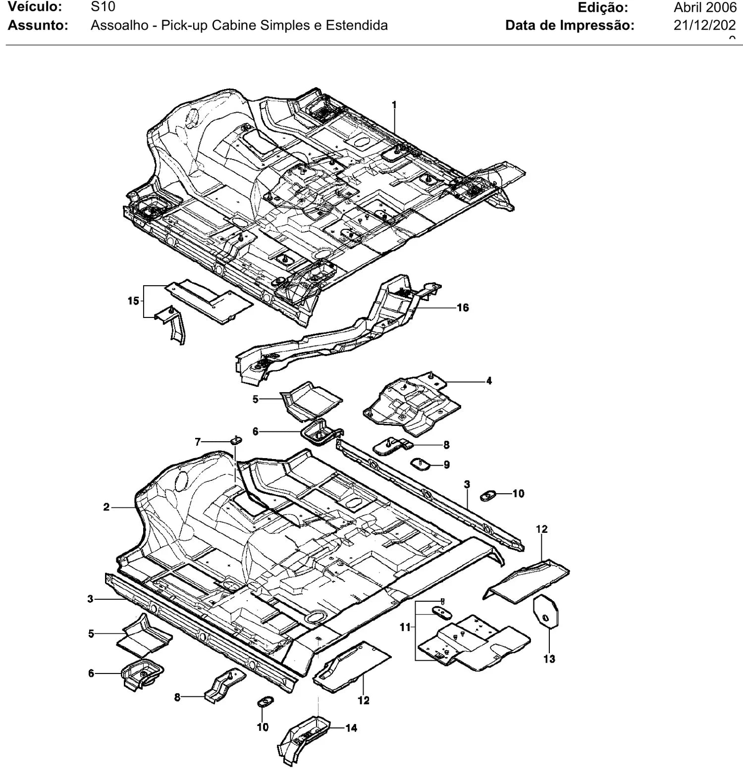 Catálogo de Peças Chevrolet Blazer e S10 1996-2006 (gasolina e diesel) — vista explodida 3 (pág. 534 do PDF)