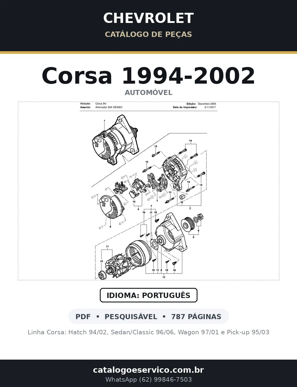 Catálogo de Peças Chevrolet Corsa 1994-2002 (linha Corsa completa) — capa