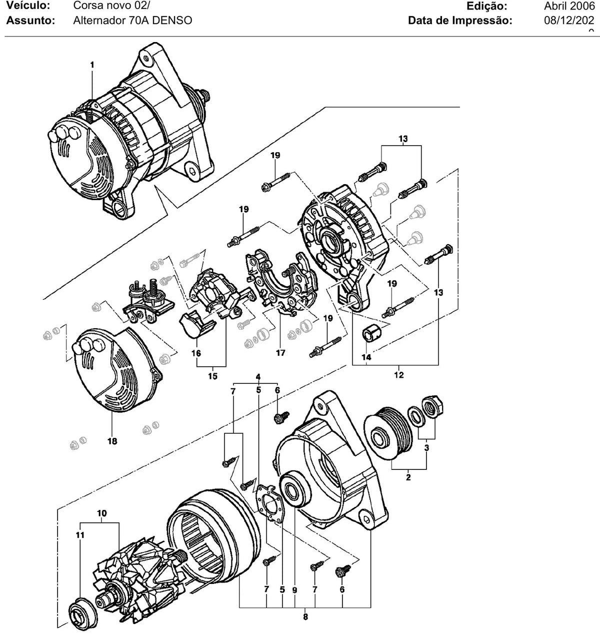 Catálogo de Peças Chevrolet Corsa Classic 1996-2006 — vista explodida 1 (pág. 96 do PDF)