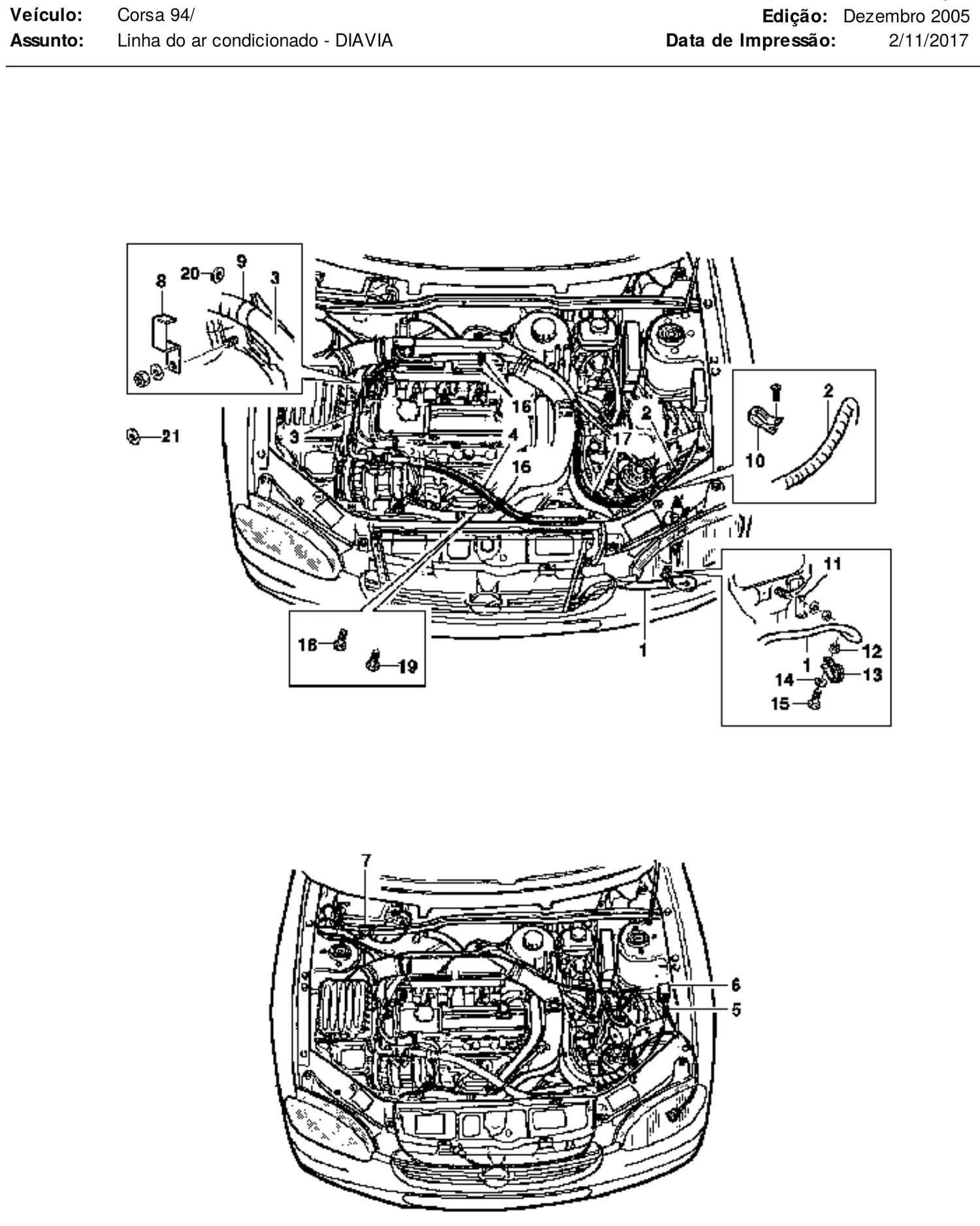 Catálogo de Peças Chevrolet Corsa GSi 1995-1997 (linha Corsa completa) — vista explodida 1 (pág. 516 do PDF)