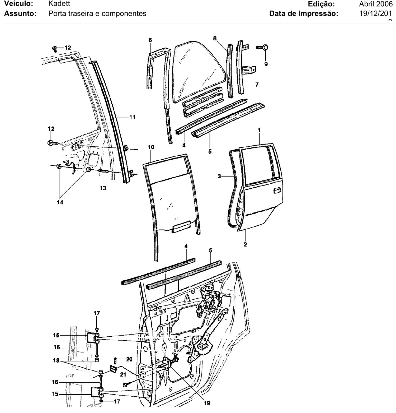 Catálogo de Peças Chevrolet Kadett, Ipanema e Conversível 1989-1998 — vista explodida 3 (pág. 343 do PDF)