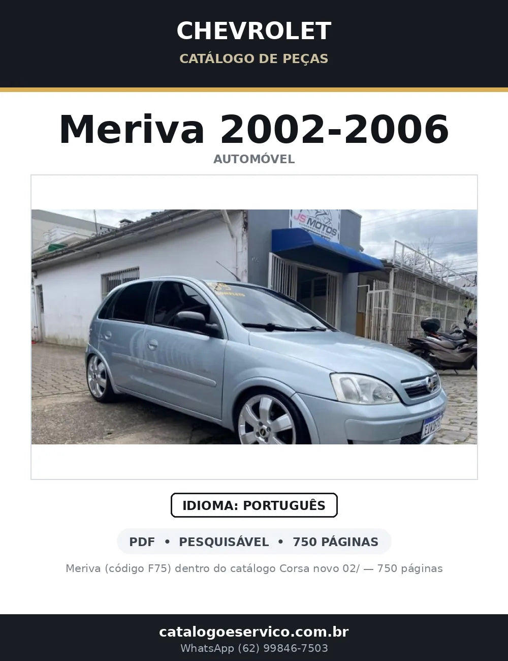 Catálogo de Peças Chevrolet Meriva 2002-2006 — capa