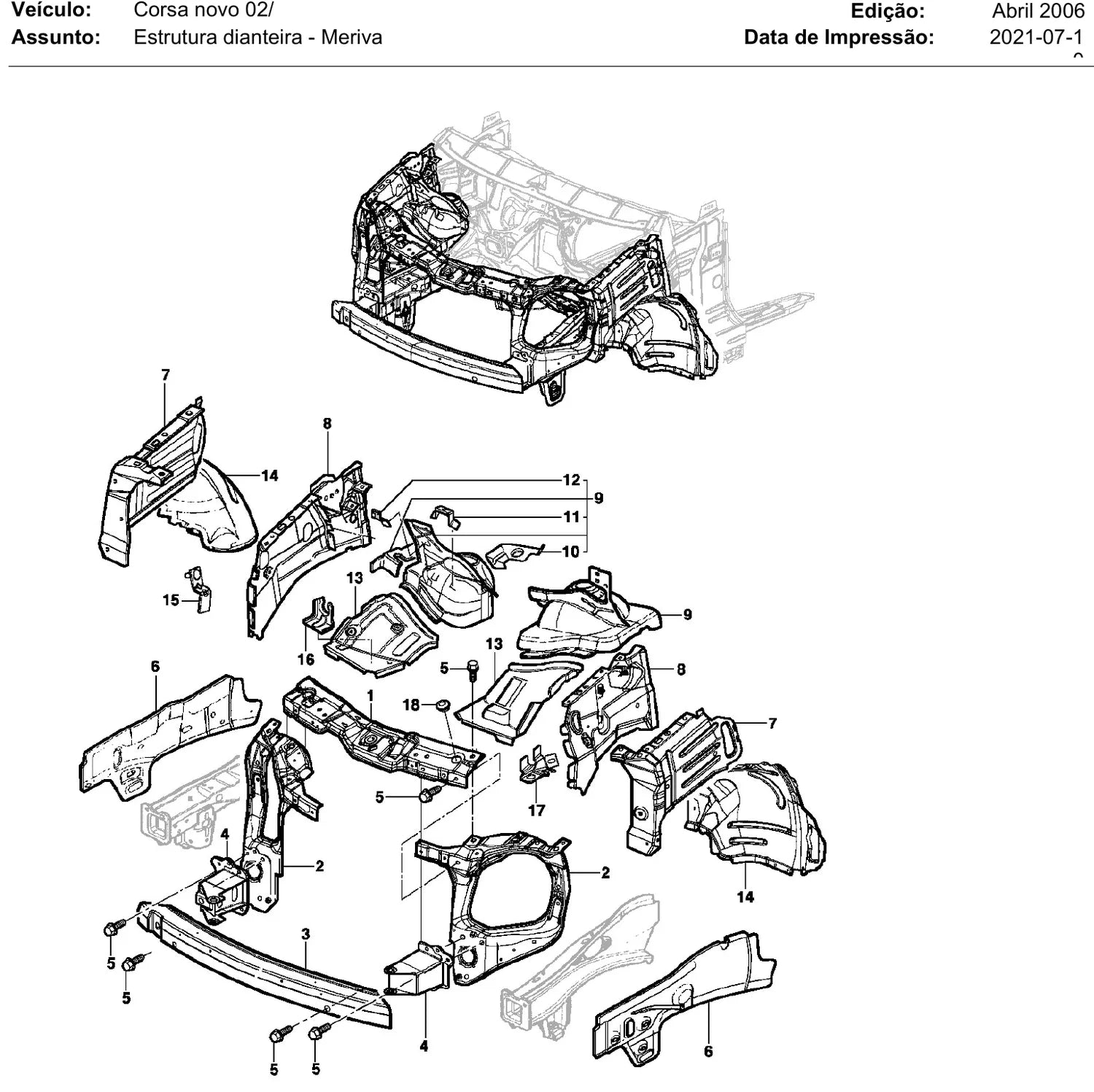 Catálogo de Peças Chevrolet Meriva 2002-2006 — vista explodida 3 (pág. 360 do PDF)