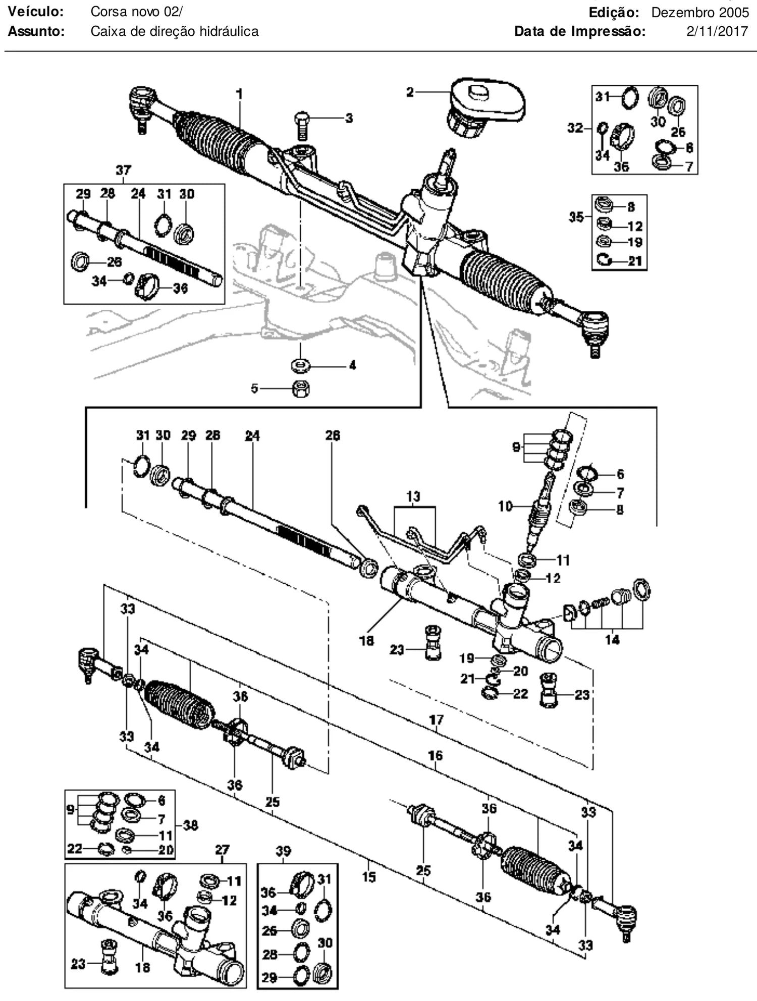 Catálogo de Peças Chevrolet Montana 2003-2006 (linha Corsa 02/06) — vista explodida 1 (pág. 288 do PDF)